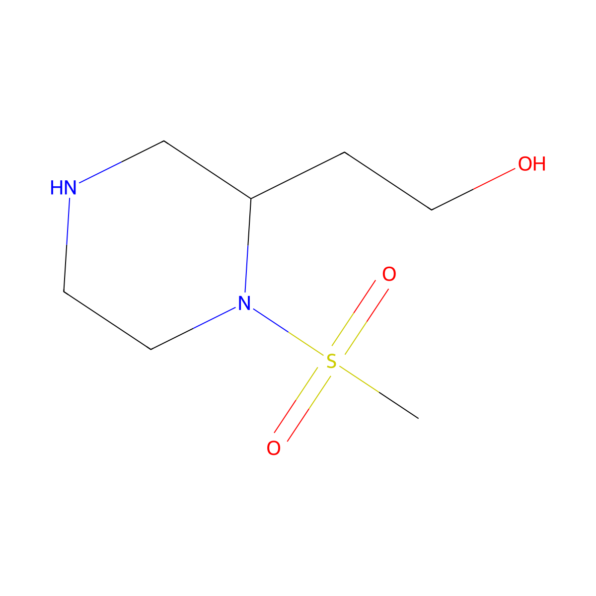 1-(Methylsulfonyl)-2-piperazineethanol molecular structure, CAS 1642899-69-1