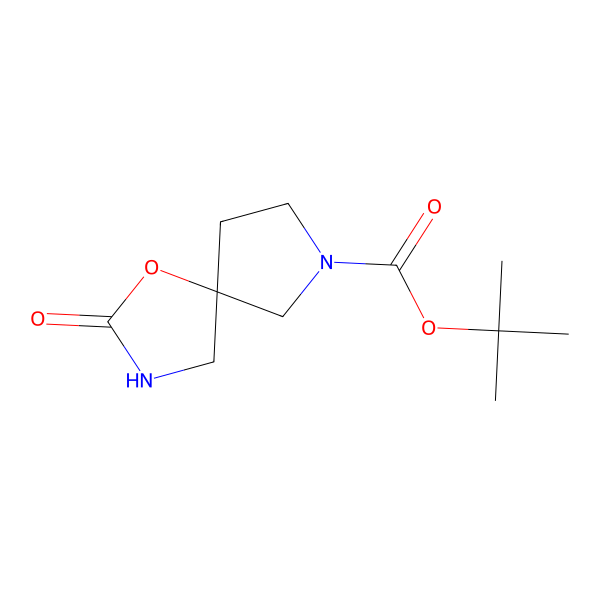 Tert-butyl 2-oxo-1-oxa-3,7-diazaspiro[4.4]nonane-7-carboxylate molecular structure, CAS 1642899-83-9
