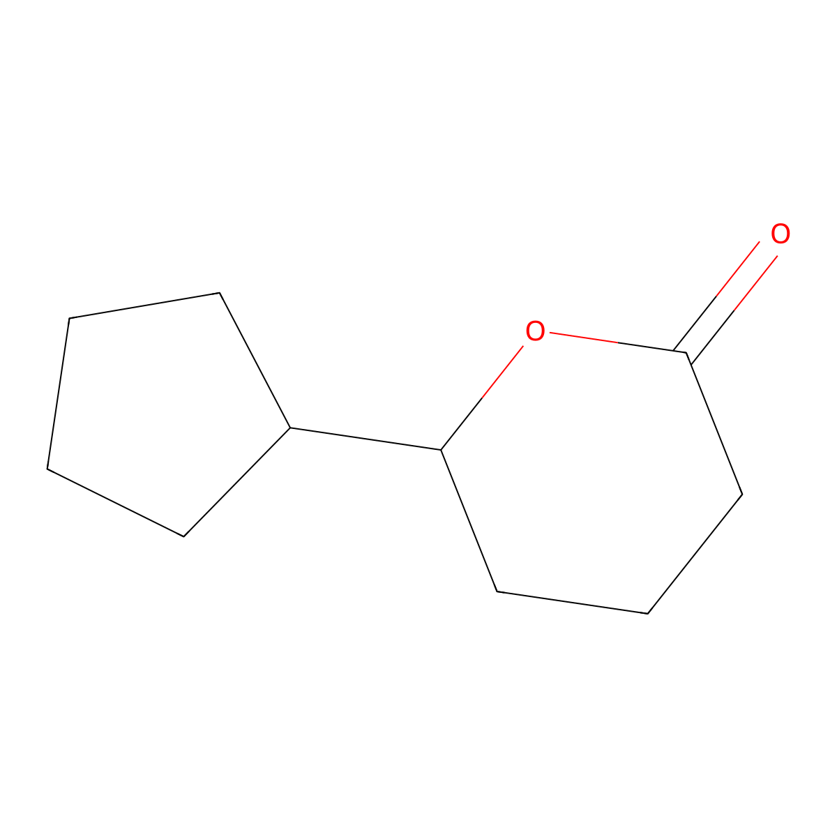 6-cyclopentyltetrahydro-2H-pyran-2-one molecular structure, CAS 16429-17-7