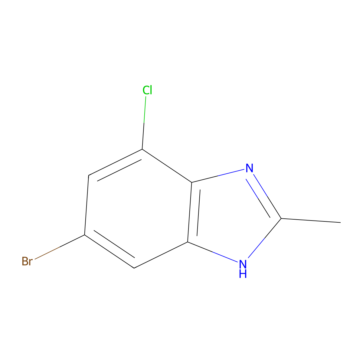 6-Bromo-4-chloro-2-methyl-1H-benzo[d]imidazole molecular structure, CAS 16429-40-6
