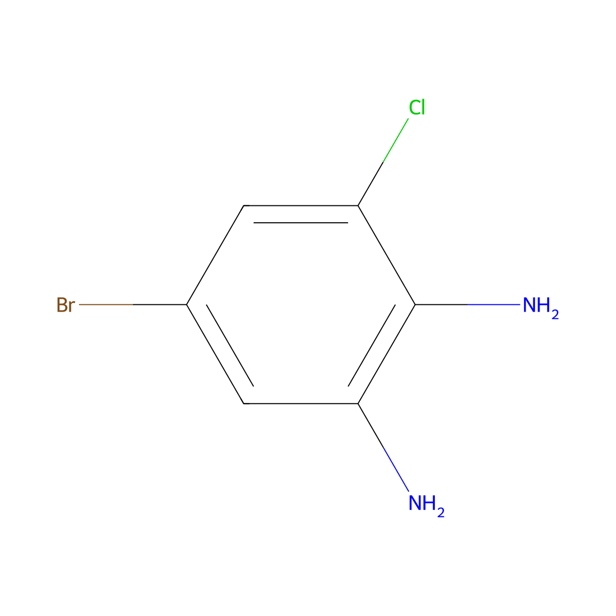 5-Bromo-3-chlorobenzene-1,2-diamine molecular structure, CAS 16429-44-0