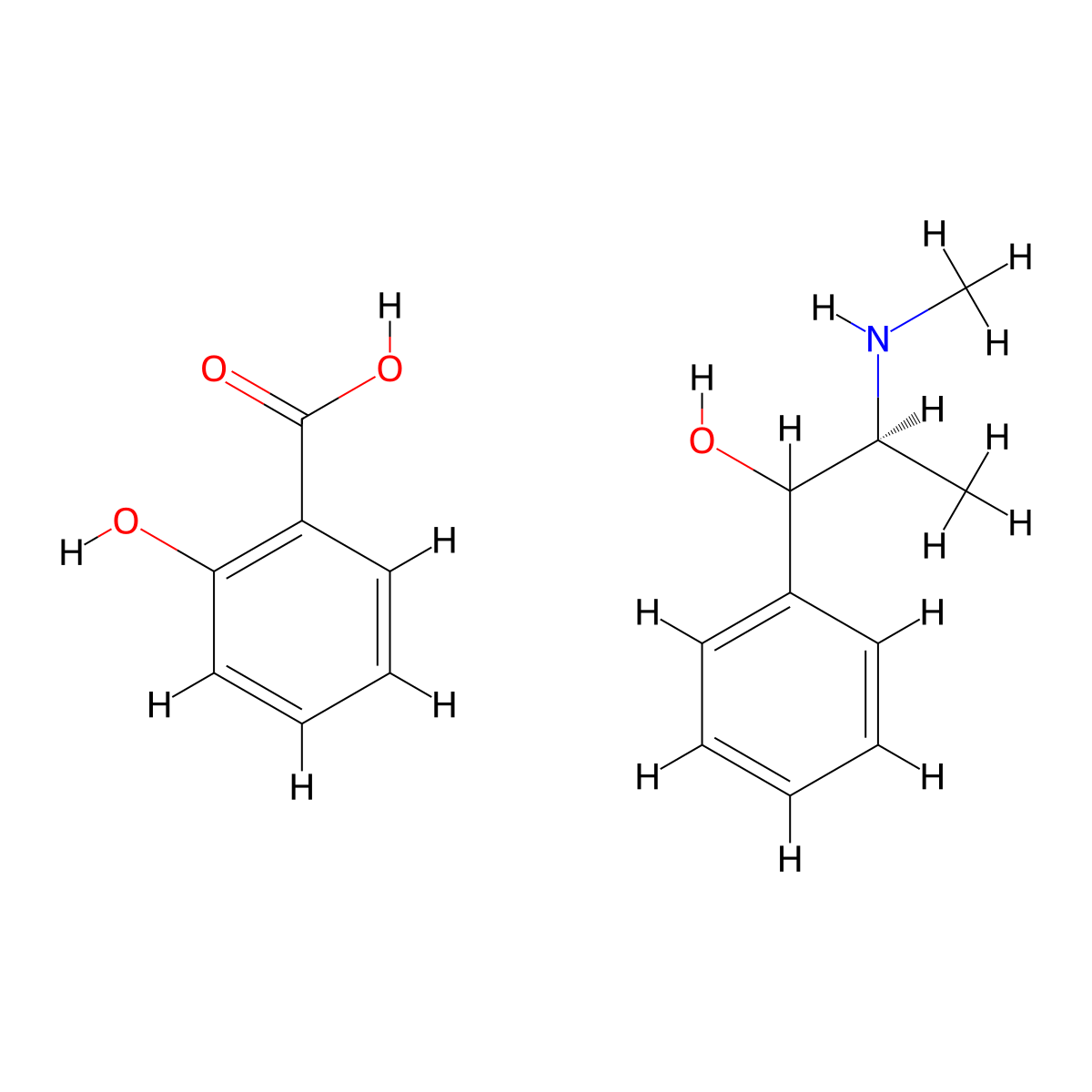 (SS)-(+)-Pseudoephedrinium salicylate molecular structure, CAS 164290-93-1