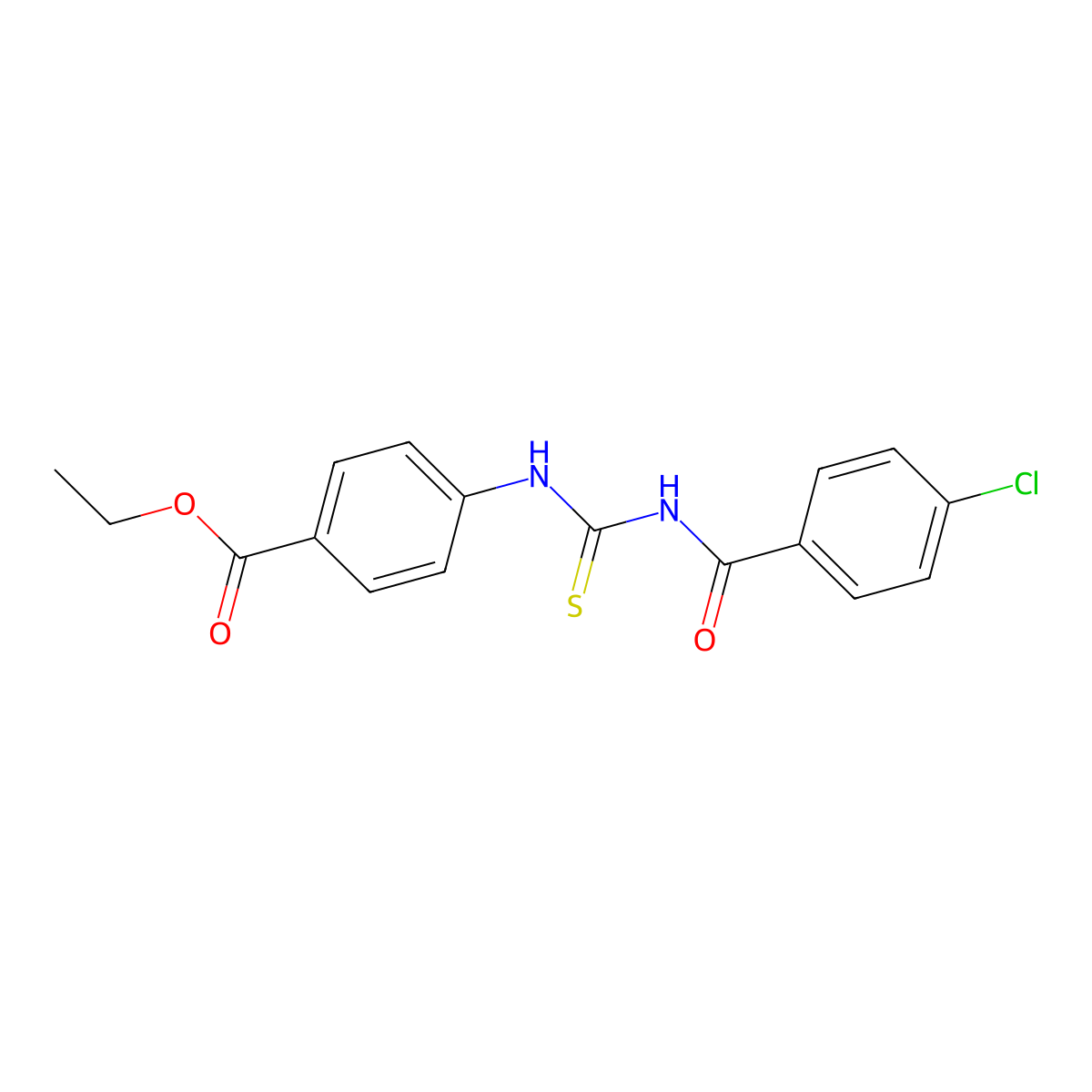Ethyl 4-[(4-chlorobenzoyl)carbamothioylamino]benzoate molecular structure, CAS 164297-00-1