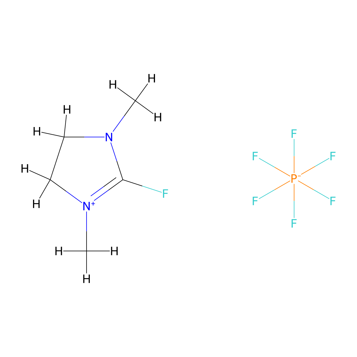 2-Fluoro-1,3-dimethylimidazolidinium hexafluorophosphate molecular structure, CAS 164298-27-5