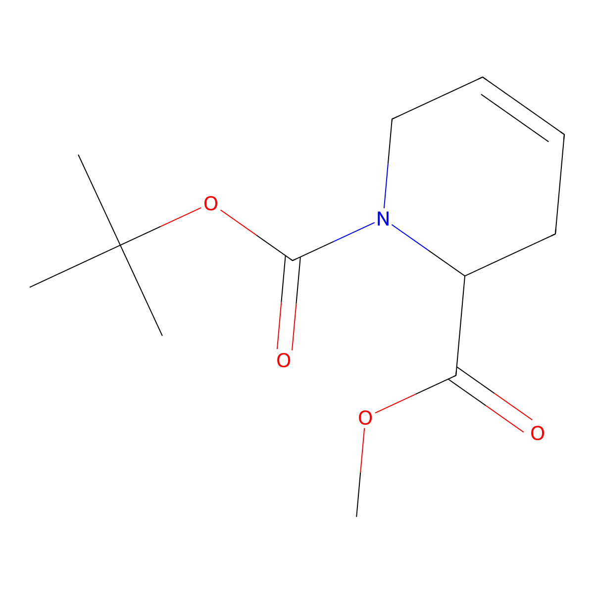1-Tert-butyl 2-methyl 2,3-dihydropyridine-1,2(6H)-dicarboxylate molecular structure, CAS 164298-41-3
