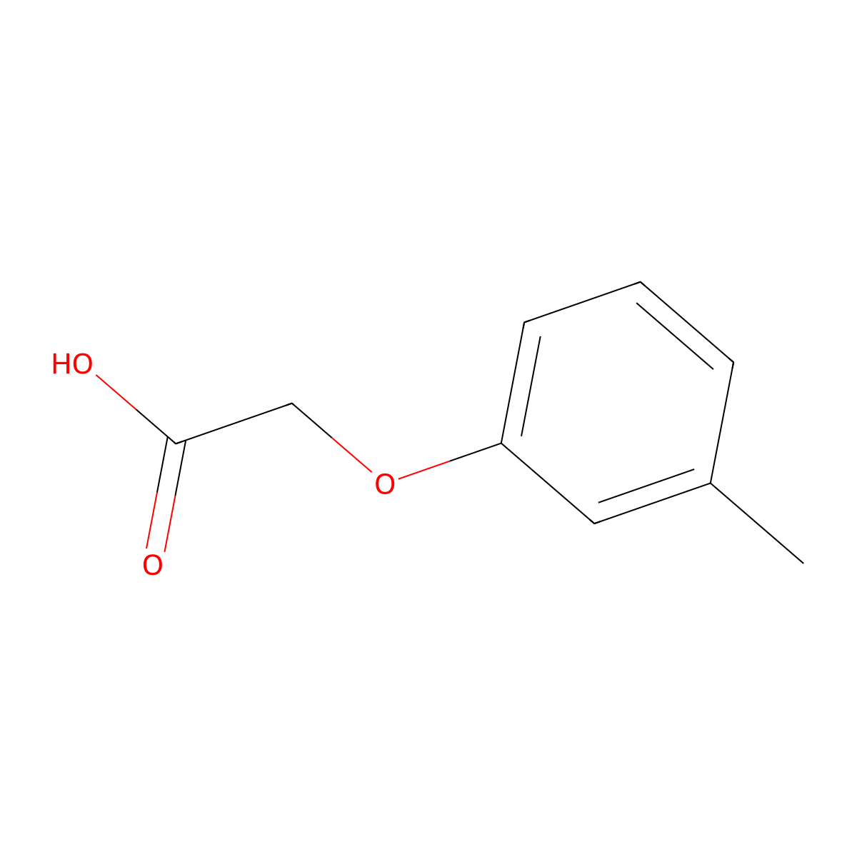 Acetic acid, (3-methylphenoxy)- molecular structure, CAS 1643-15-8