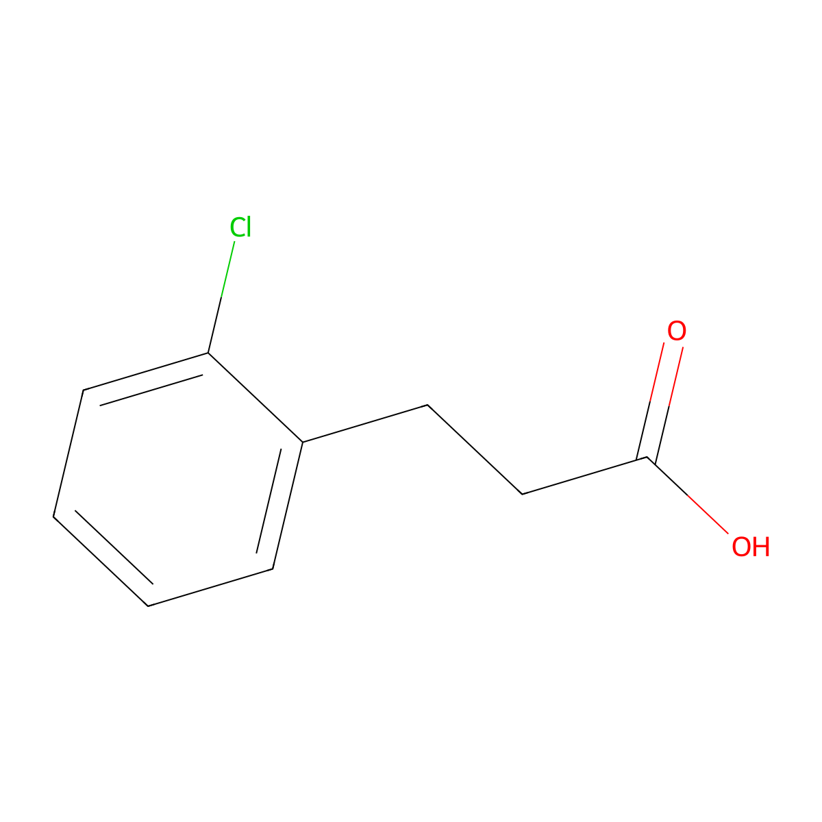 3-(2-Chlorophenyl)propanoic acid molecular structure, CAS 1643-28-3