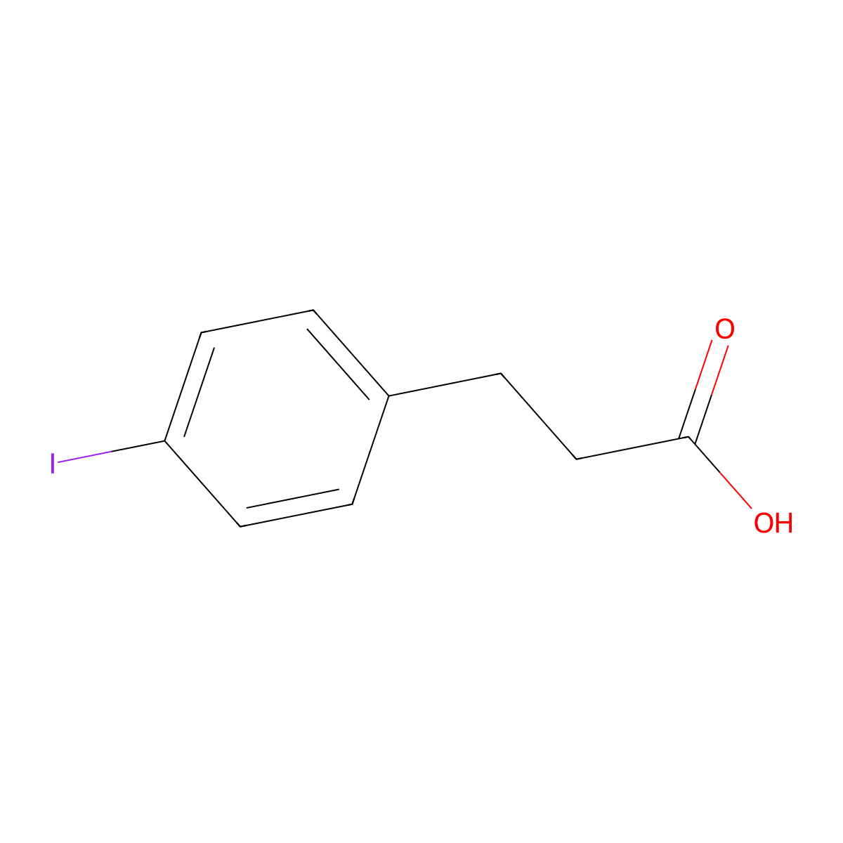 3-(4-Iodophenyl)propanoic acid molecular structure, CAS 1643-29-4