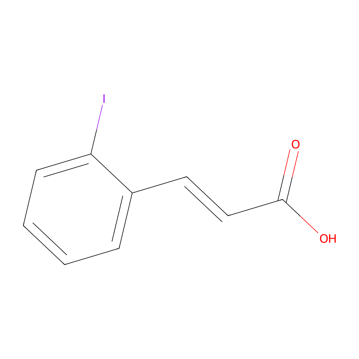 (2E)-3-(2-iodophenyl)prop-2-enoic acid molecular structure, CAS 1643-34-1