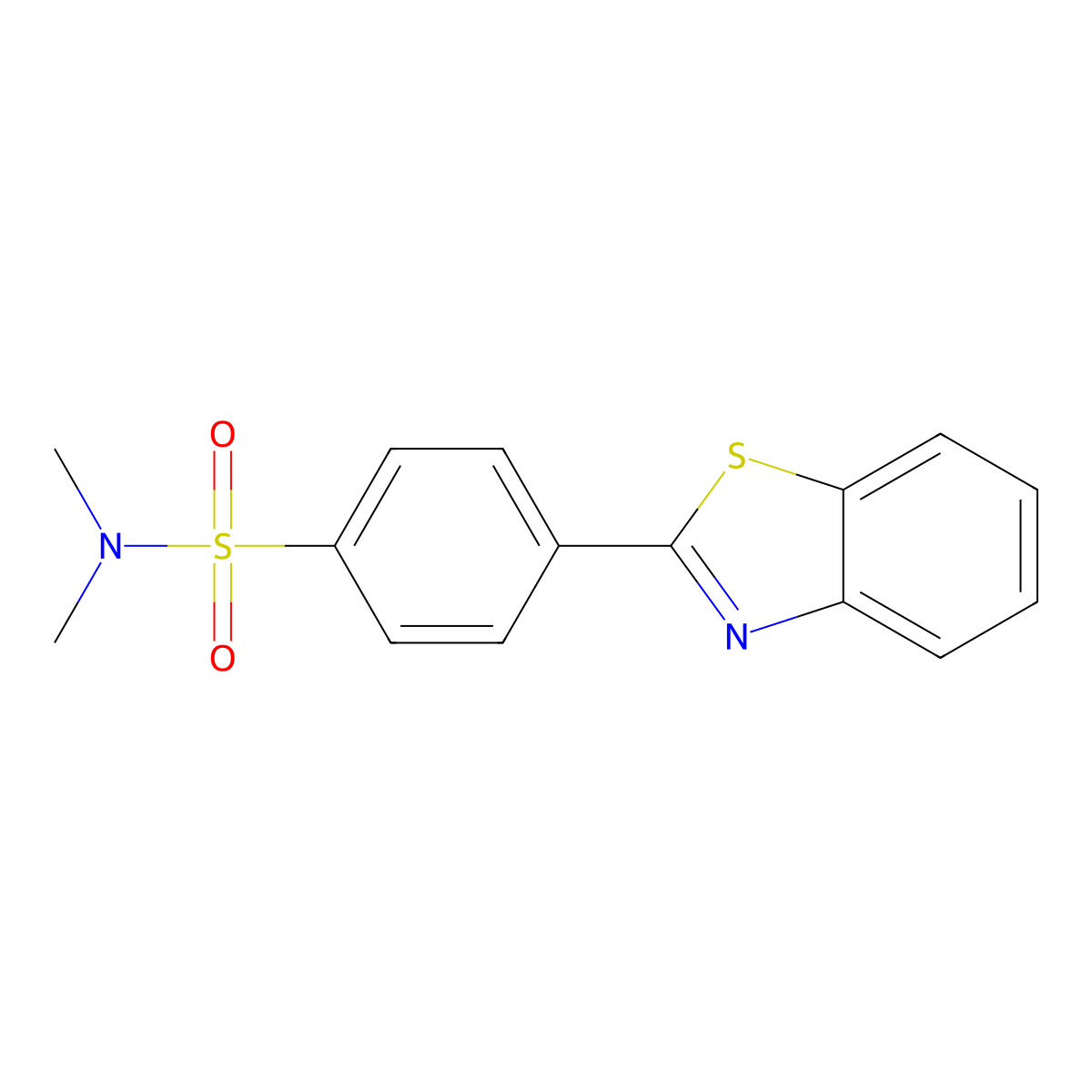 4-(benzo[d]thiazol-2-yl)-N,N-dimethylbenzenesulfonamide molecular structure, CAS 1643-52-3