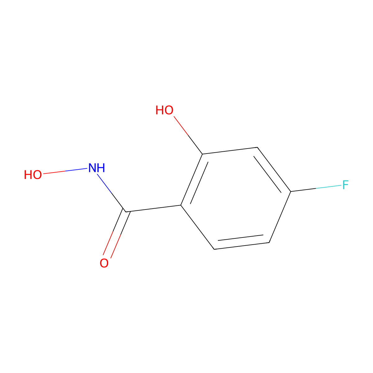 4-Fluoro-N,2-dihydroxybenzamide molecular structure, CAS 1643-78-3