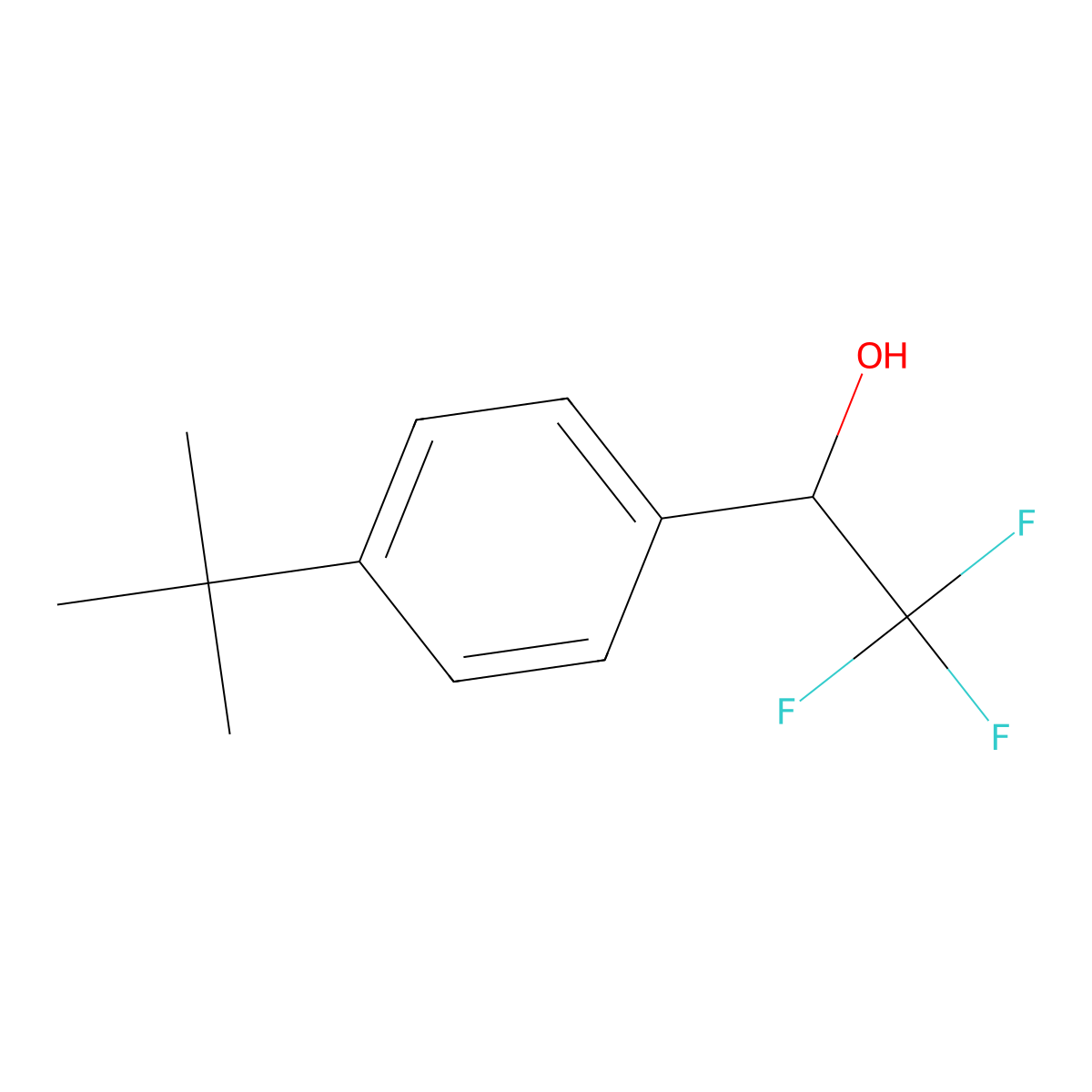 1-(4-Tert-butylphenyl)-2,2,2-trifluoroethan-1-ol molecular structure, CAS 1643-86-3