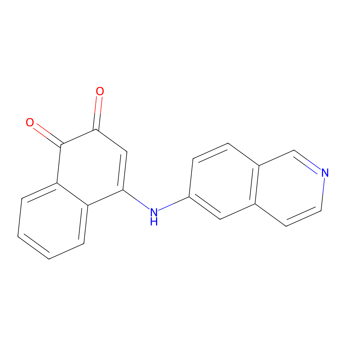 4-(Isoquinolin-6-ylamino)naphthalene-1,2-dione molecular structure, CAS 1643120-60-8