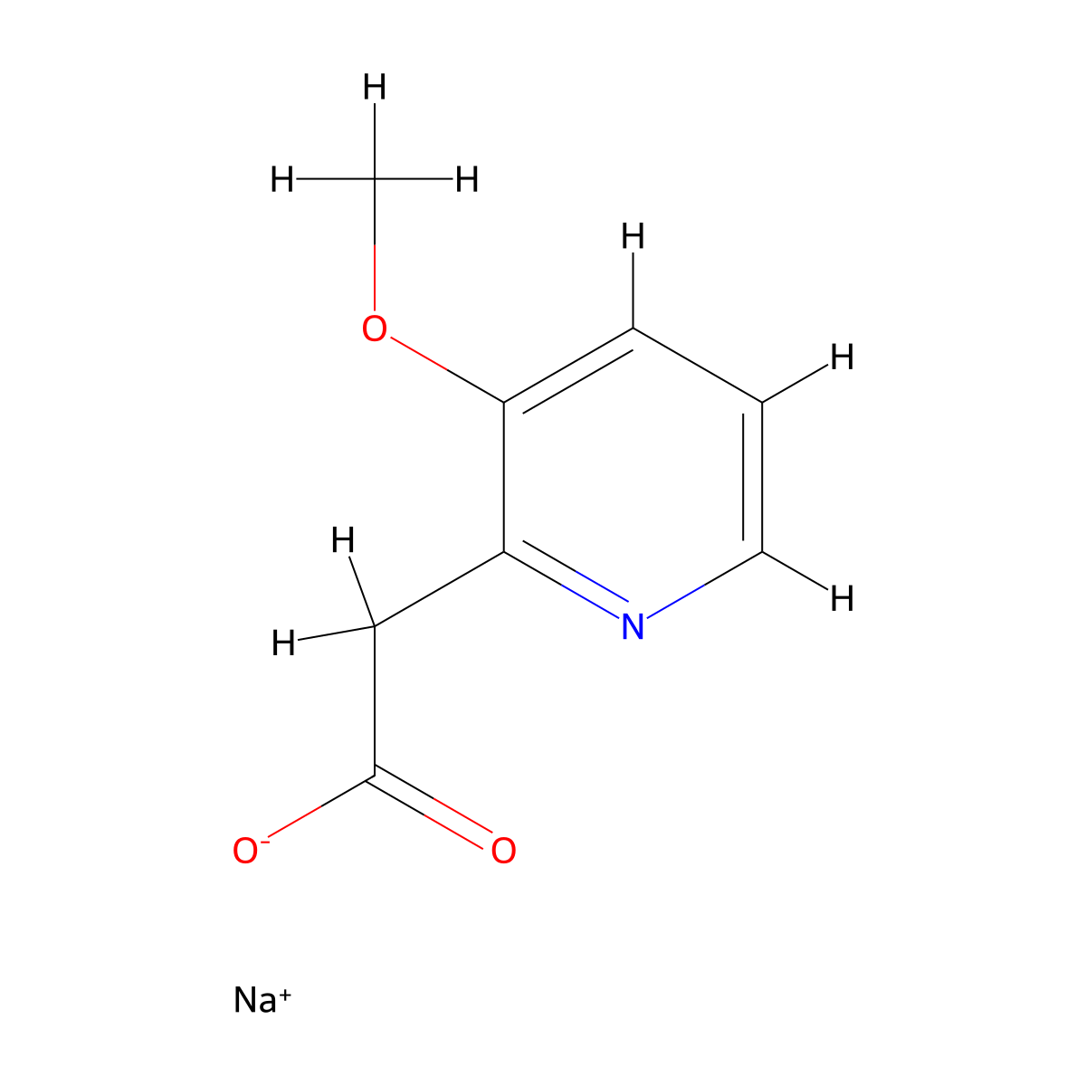 Sodium 2-(3-methoxypyridin-2-yl)acetate molecular structure, CAS 1643136-45-1