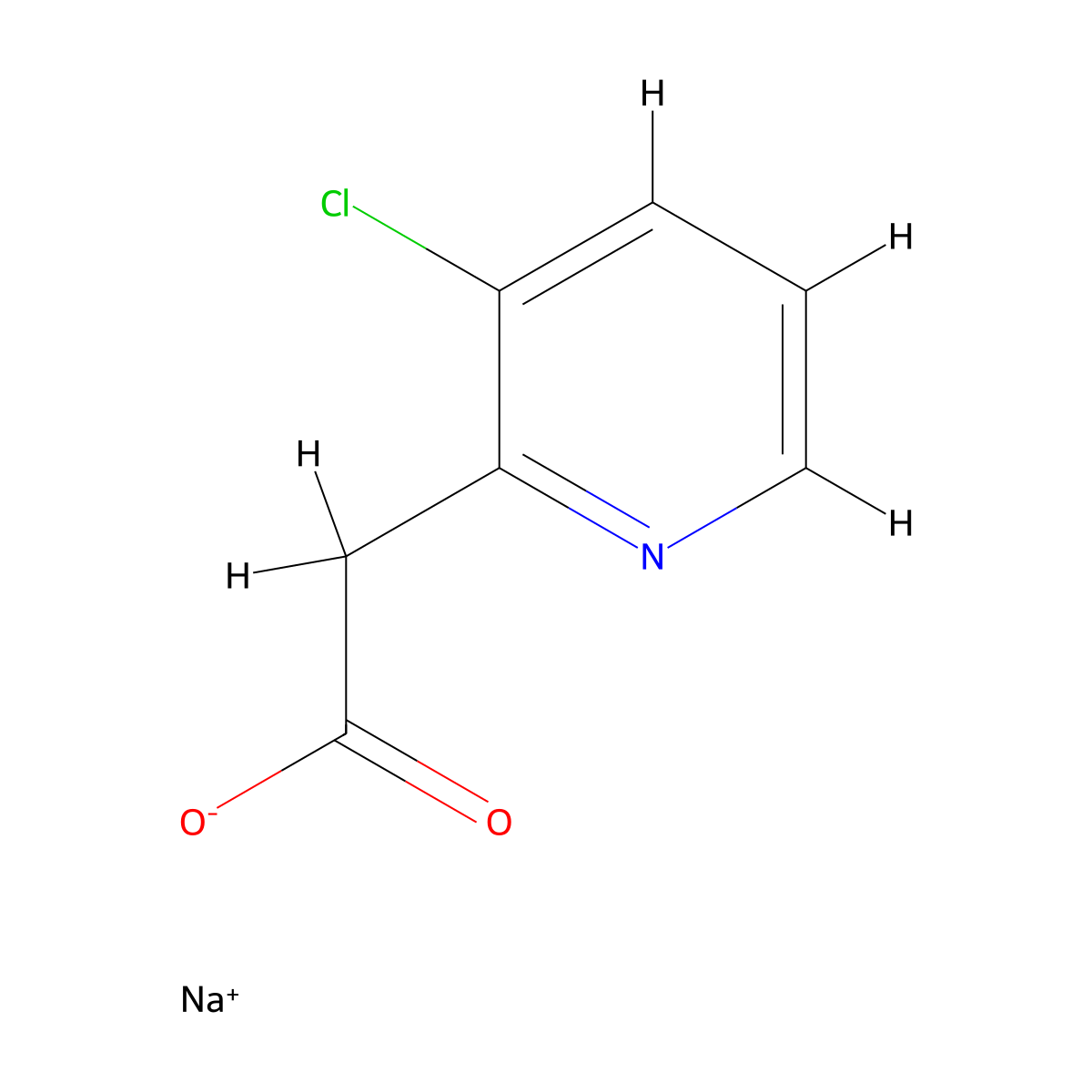 2-(3-Chloropyridin-2-yl)acetic acid, sodium salt molecular structure, CAS 1643136-50-8
