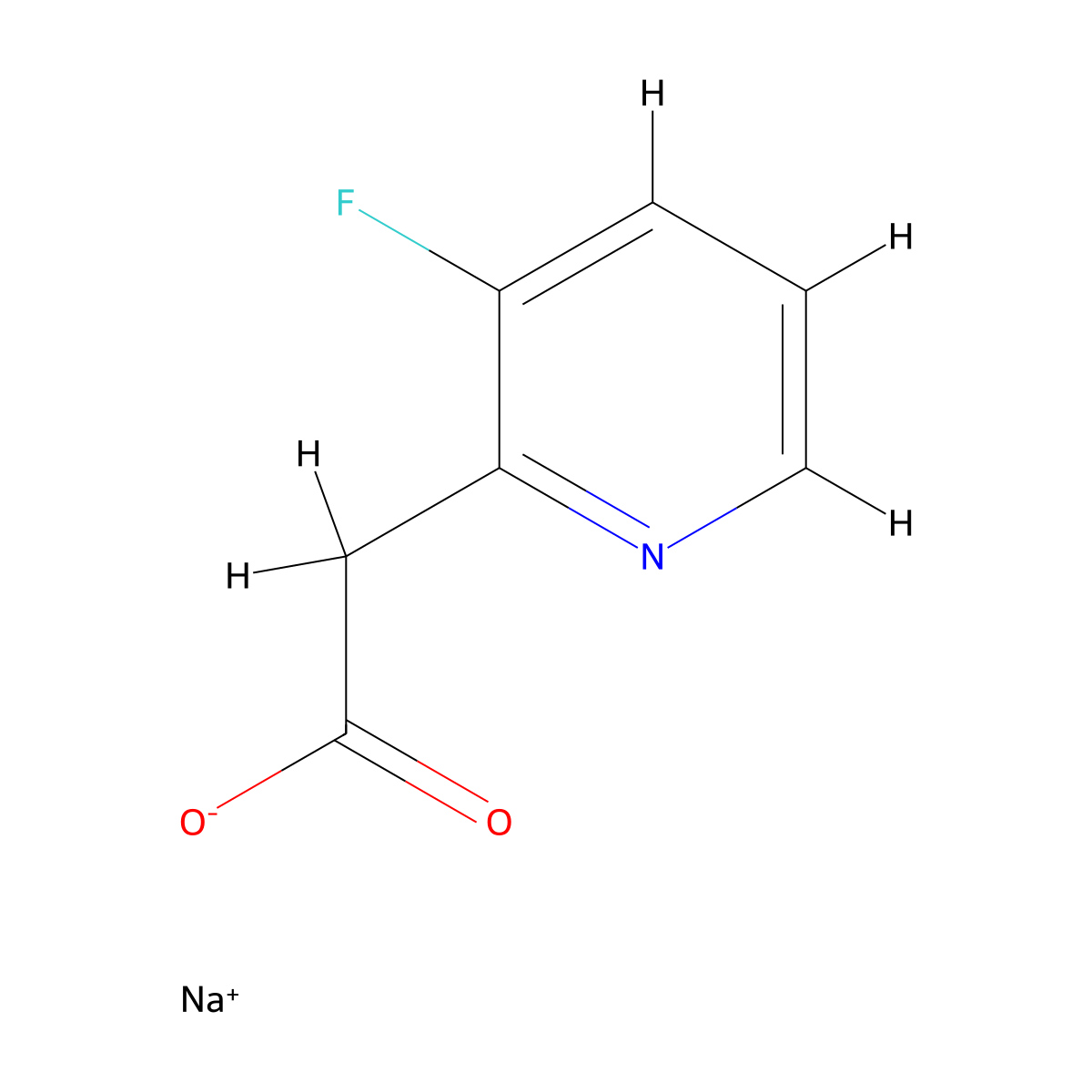 Sodium 2-(3-fluoropyridin-2-yl)acetate molecular structure, CAS 1643136-66-6