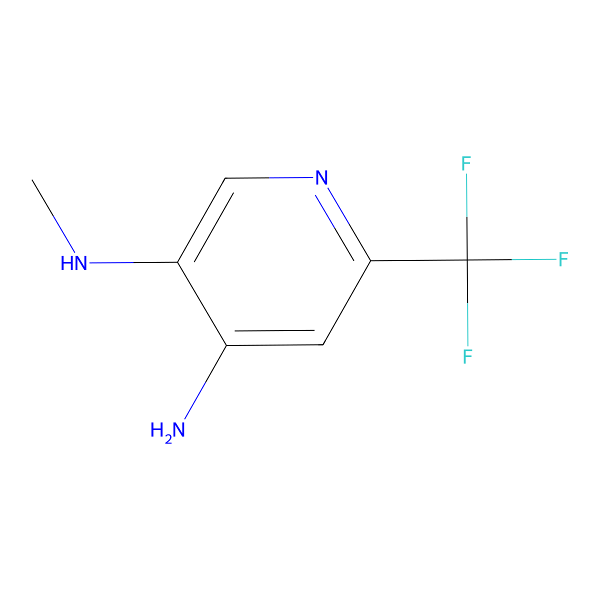 3-N-methyl-6-(trifluoromethyl)pyridine-3,4-diamine molecular structure, CAS 1643139-91-6