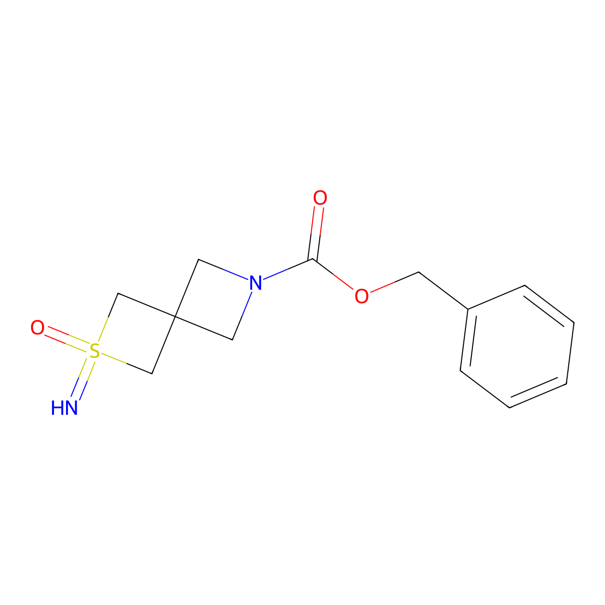 Benzyl 2-imino-2l6-thia-6-azaspiro[3.3]heptane-6-carboxylate 2-oxide molecular structure, CAS 1643147-60-7