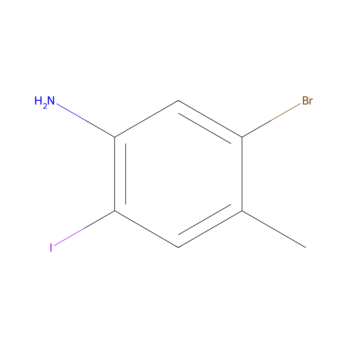 5-Bromo-2-iodo-4-methylaniline molecular structure, CAS 1643156-27-7