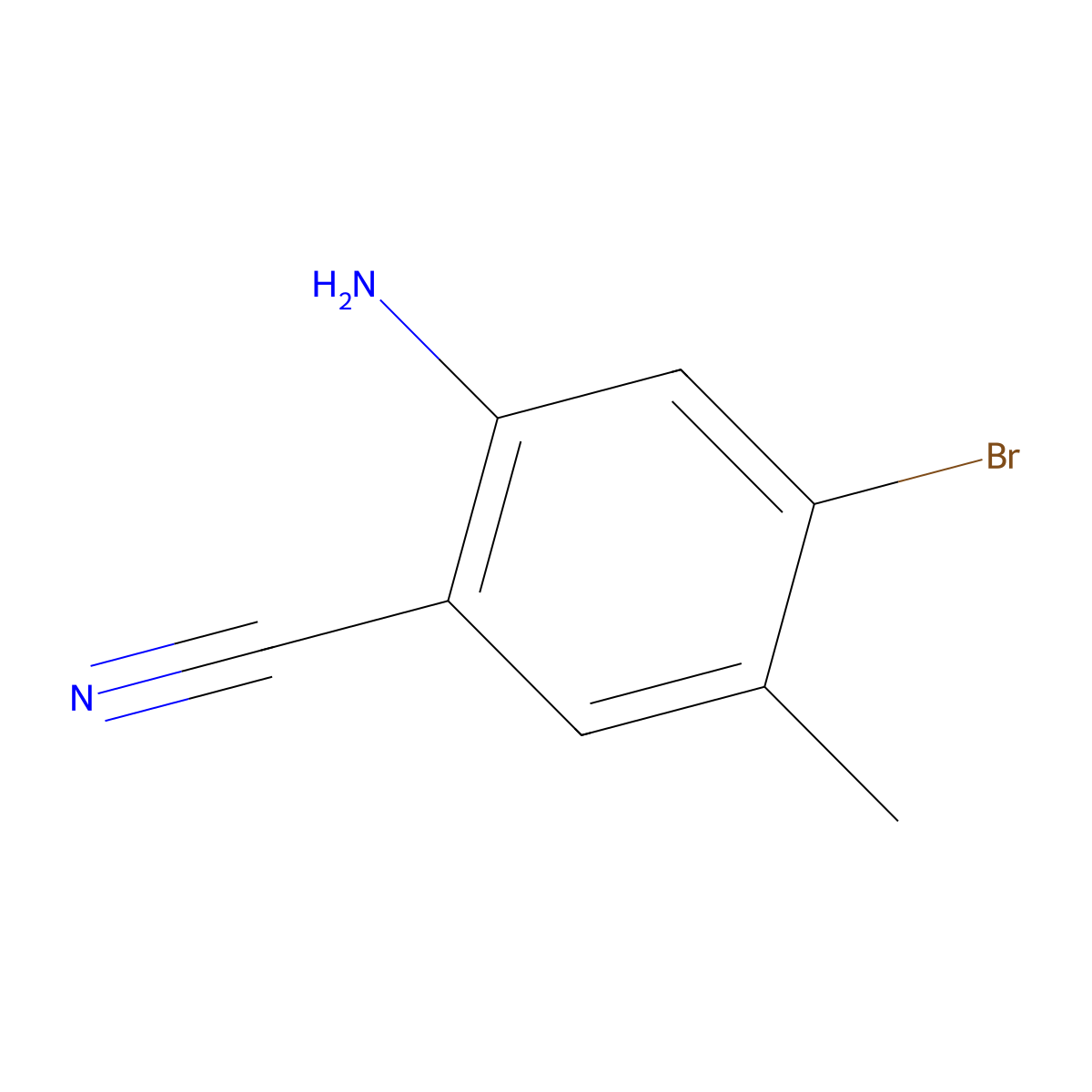 2-Amino-4-bromo-5-methylbenzonitrile molecular structure, CAS 1643156-28-8