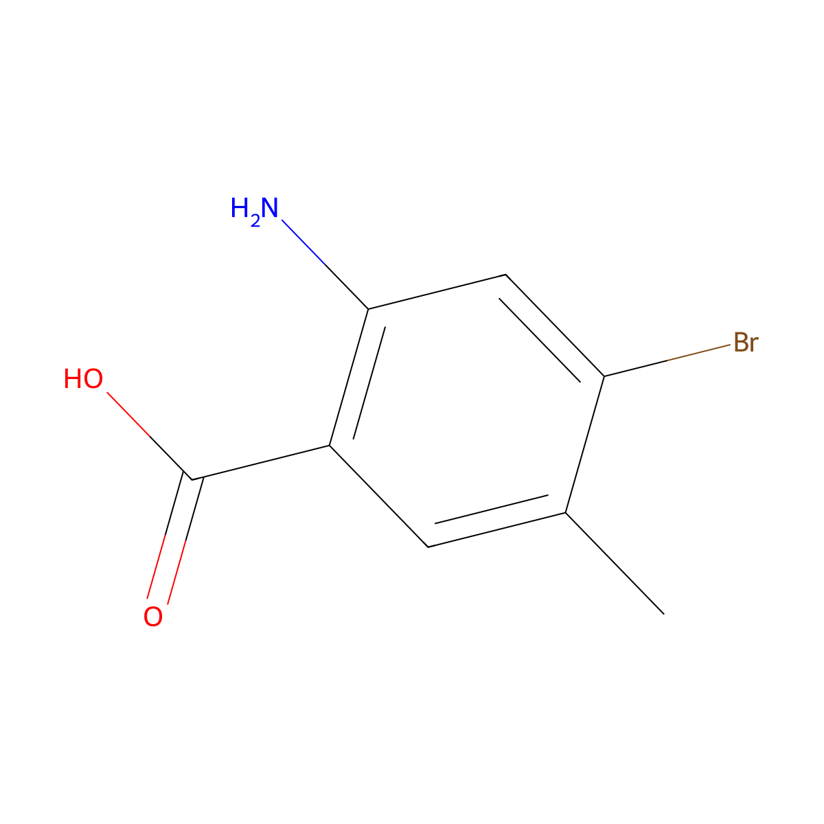 2-Amino-4-bromo-5-methylbenzoic acid molecular structure, CAS 1643156-29-9