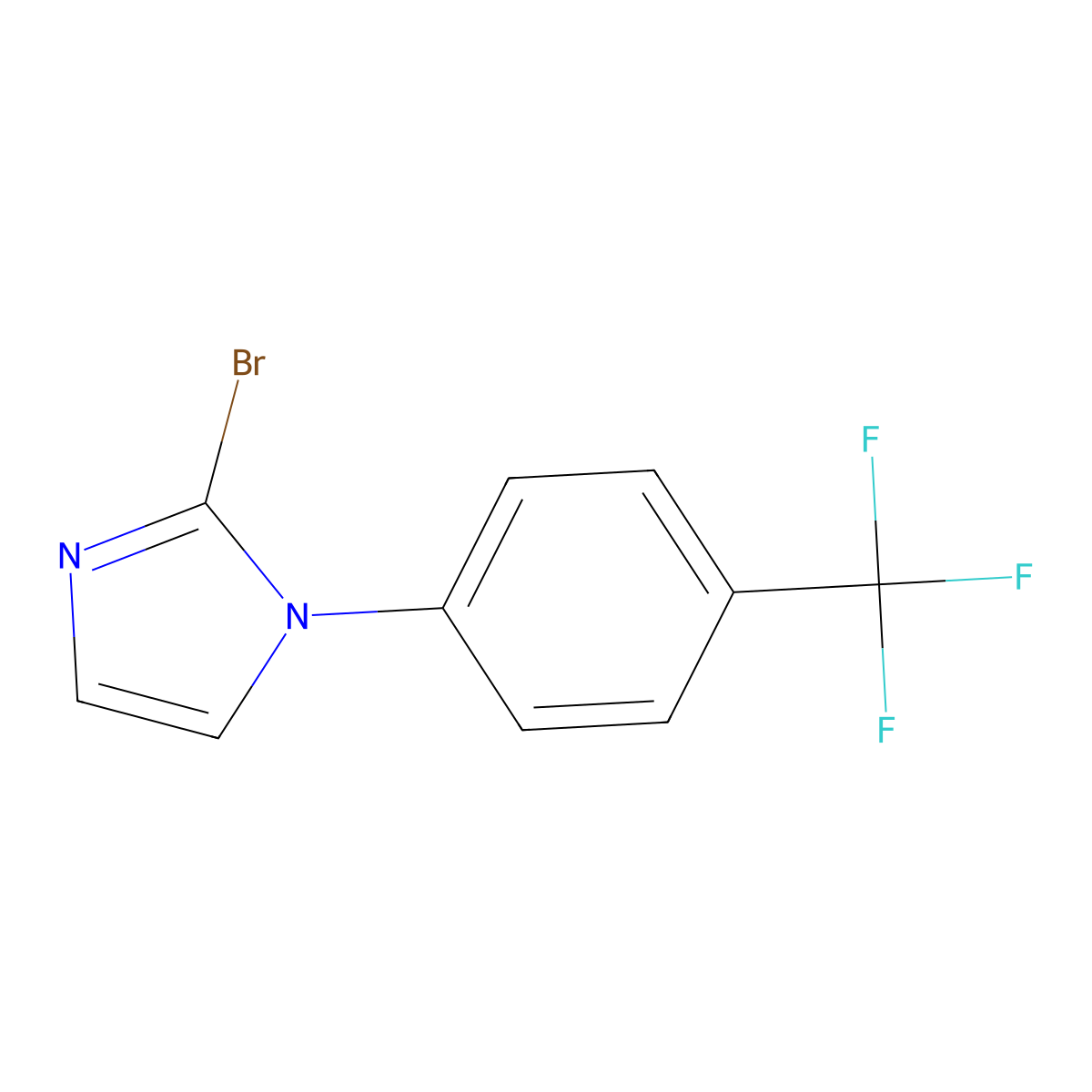 2-bromo-1-(4-(trifluoromethyl)phenyl)-1H-imidazole molecular structure, CAS 1643176-20-8