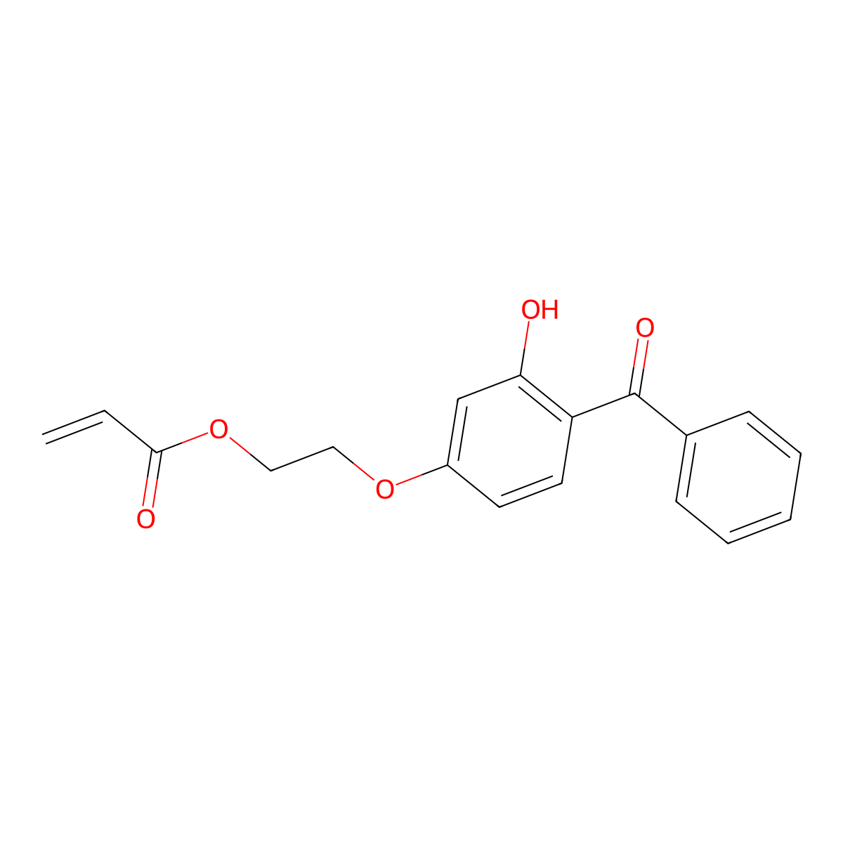 2-(4-Benzoyl-3-hydroxyphenoxy)ethyl acrylate molecular structure, CAS 16432-81-8