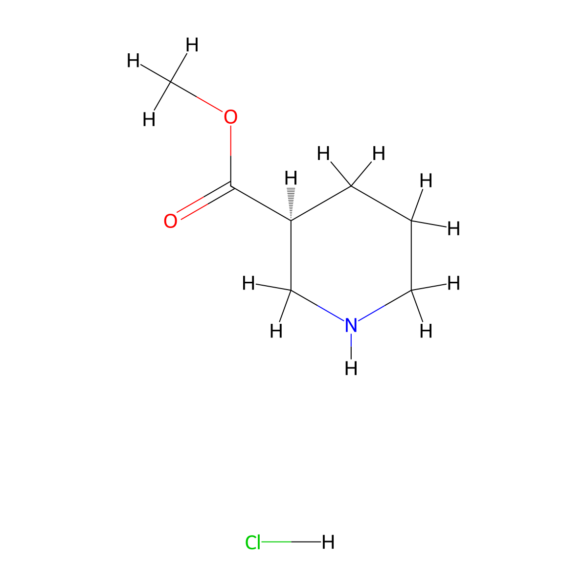 methyl (3S)-piperidine-3-carboxylate hydrochloride molecular structure, CAS 164323-84-6