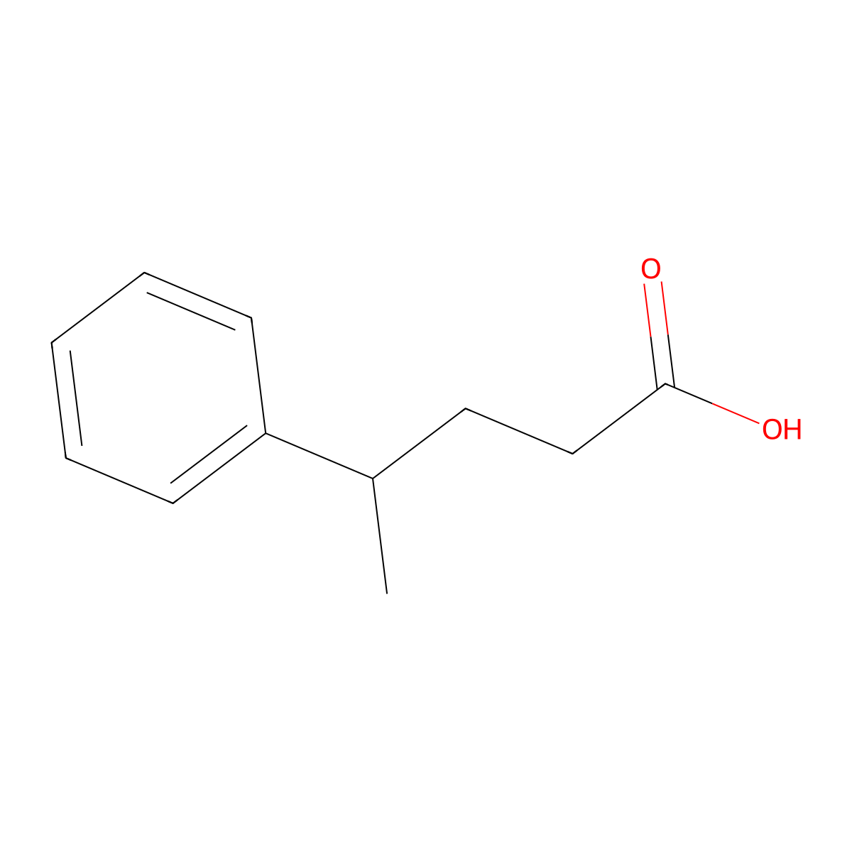 4-Phenylpentanoic acid molecular structure, CAS 16433-43-5