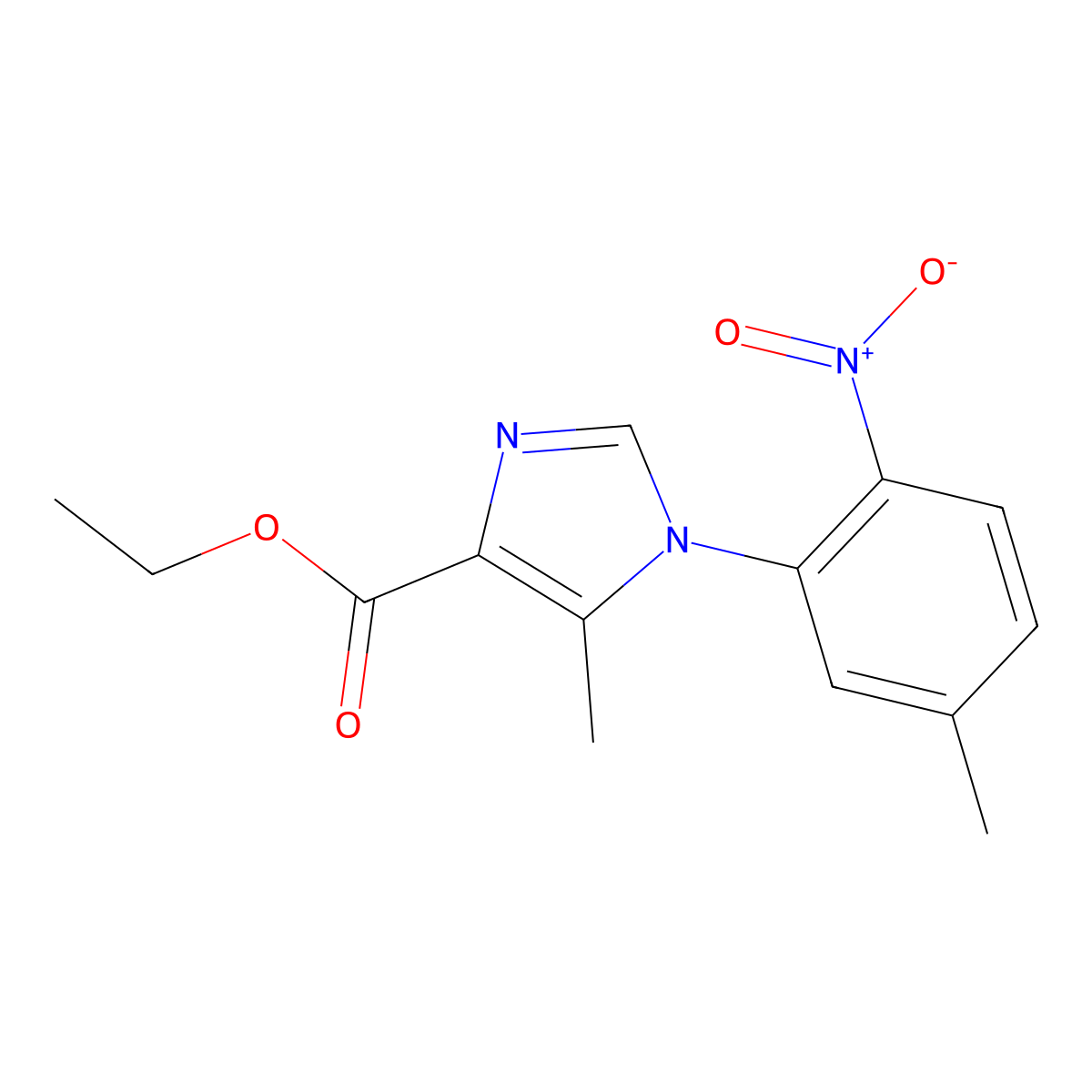 Ethyl 5-methyl-1-(5-methyl-2-nitrophenyl)-1H-imidazole-4-carboxylate molecular structure, CAS 164330-34-1