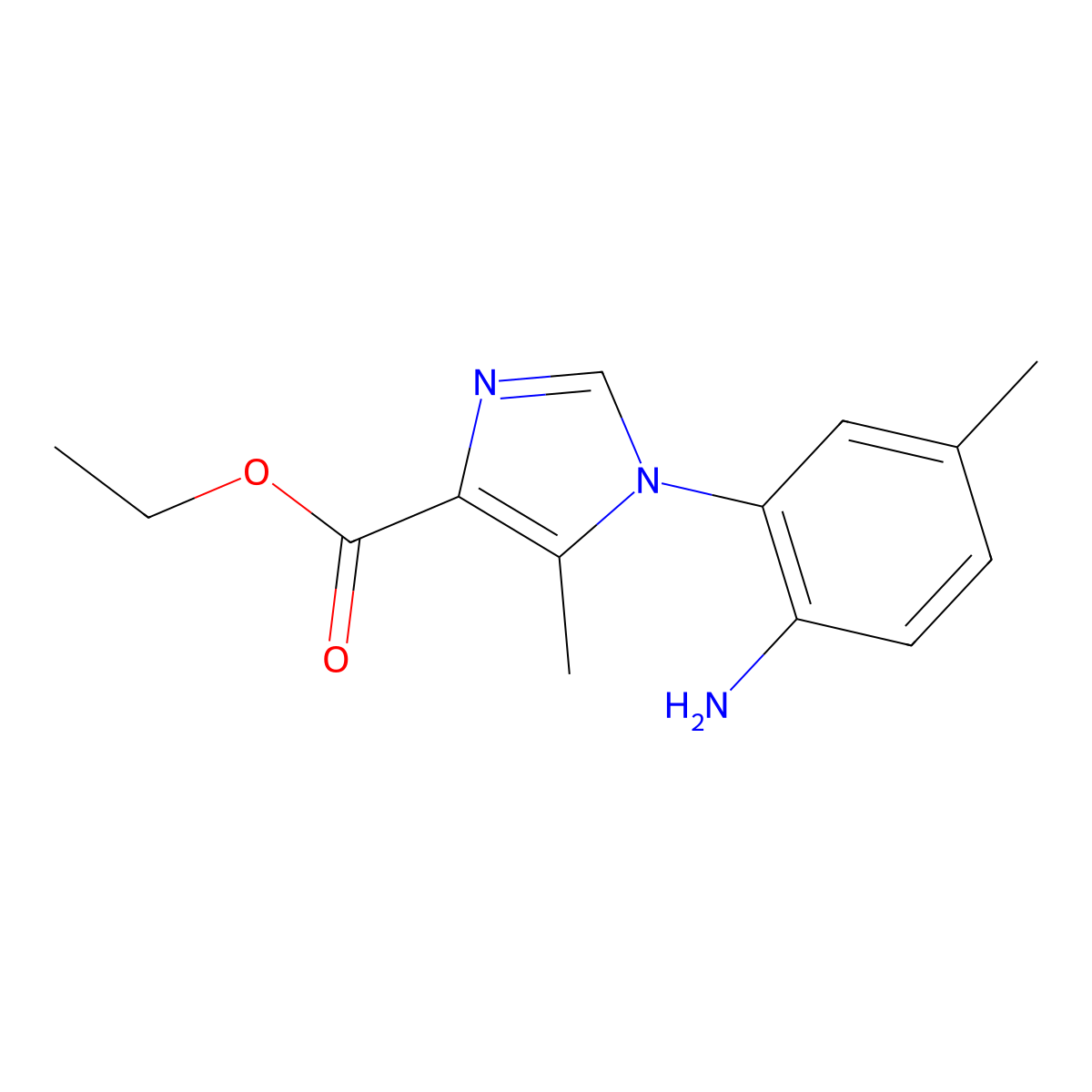 Ethyl 1-(2-amino-5-methylphenyl)-5-methyl-1H-imidazole-4-carboxylate molecular structure, CAS 164330-69-2