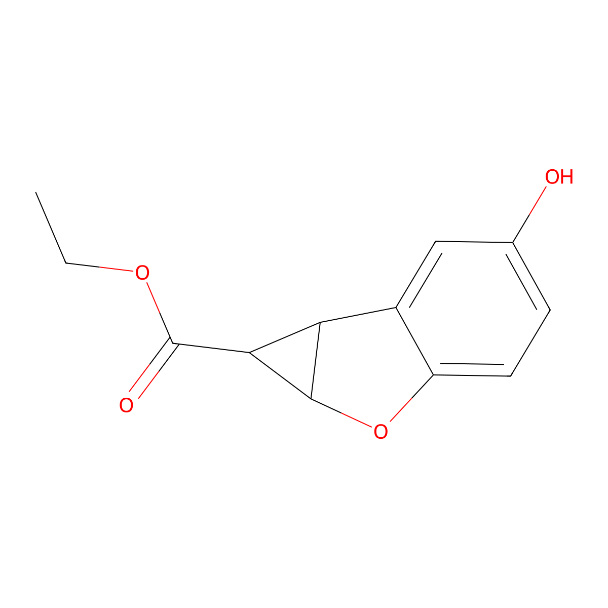 ethyl 5-hydroxy-1a,6b-dihydro-1H-cyclopropa[b]benzofuran-1-carboxylate molecular structure, CAS 1643327-59-6