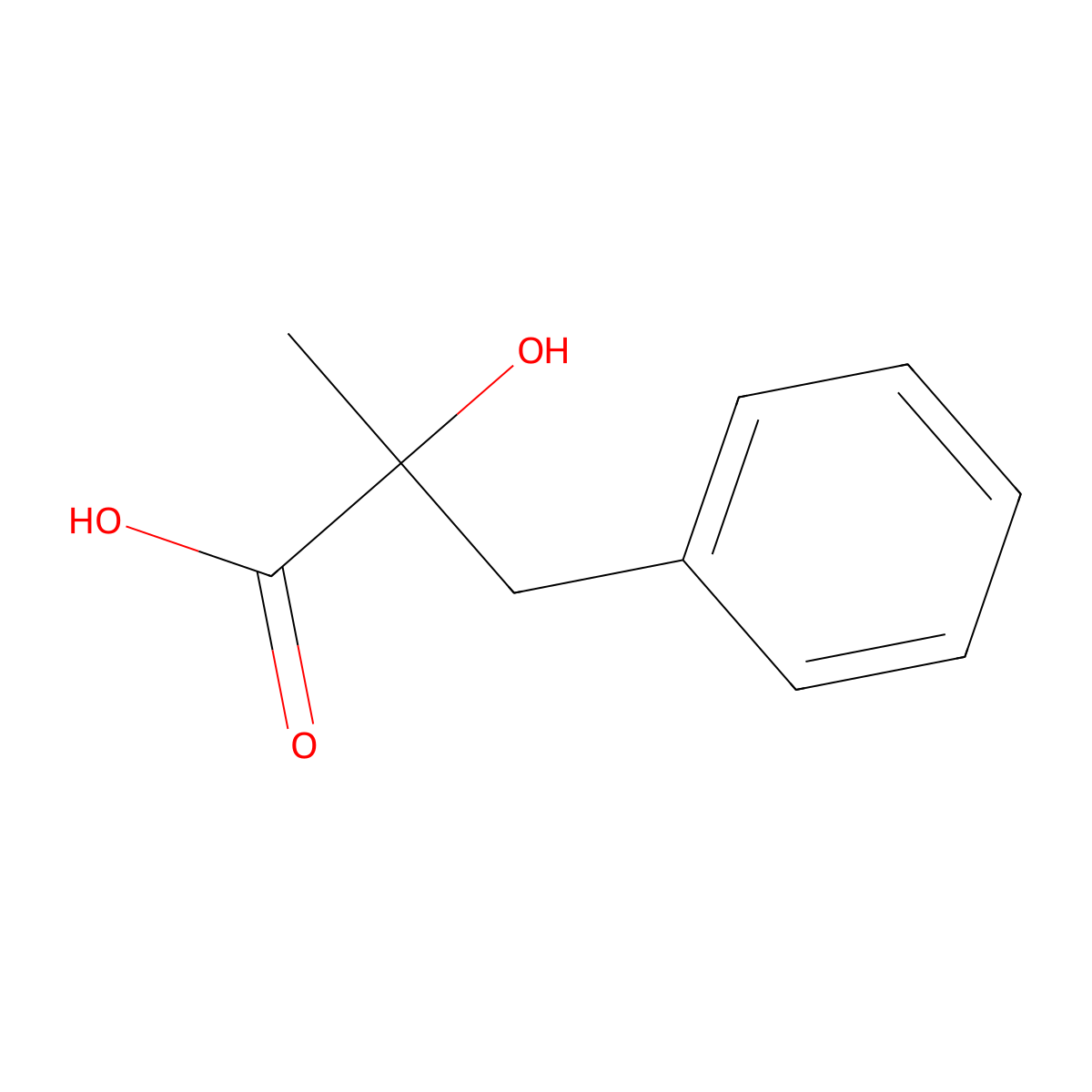 (2S)-2-hydroxy-2-methyl-3-phenylpropanoic acid molecular structure, CAS 164333-77-1
