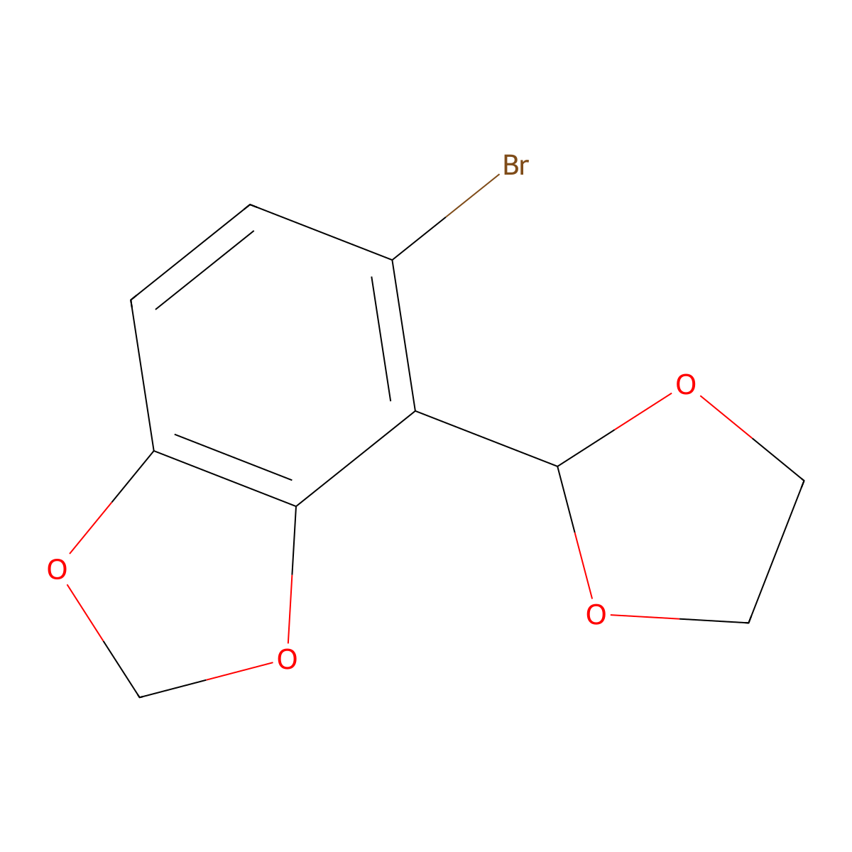 5-Bromo-4-(1,3-dioxolan-2-yl)benzo[d][1,3]dioxole molecular structure, CAS 1643332-85-7