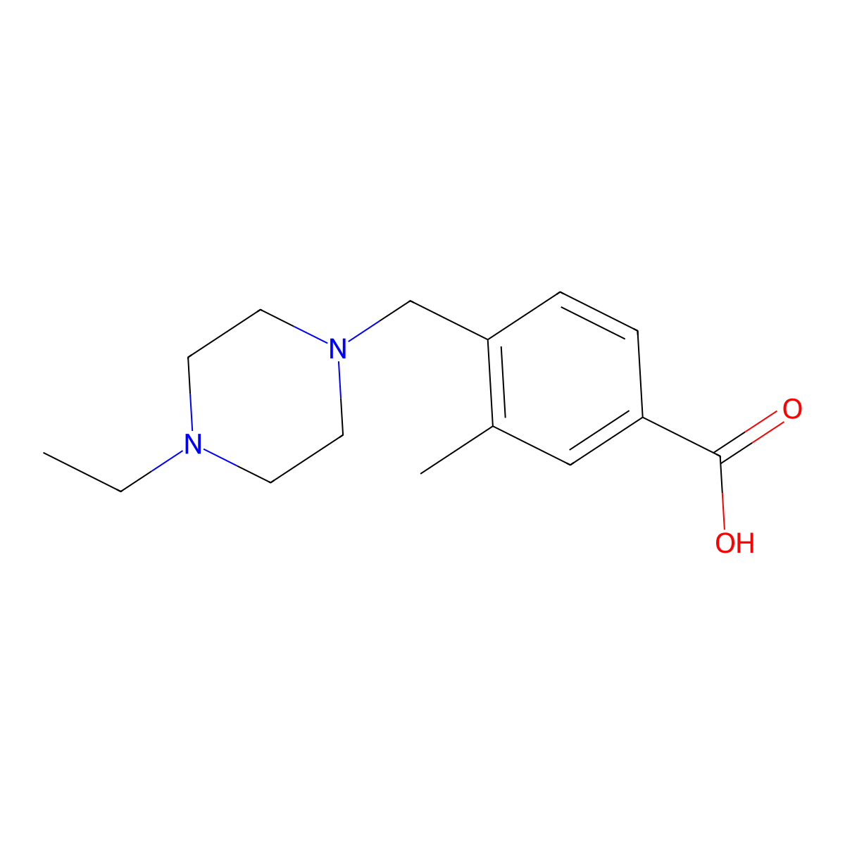 4-((4-Ethylpiperazin-1-yl)methyl)-3-methylbenzoic acid molecular structure, CAS 1643368-03-9