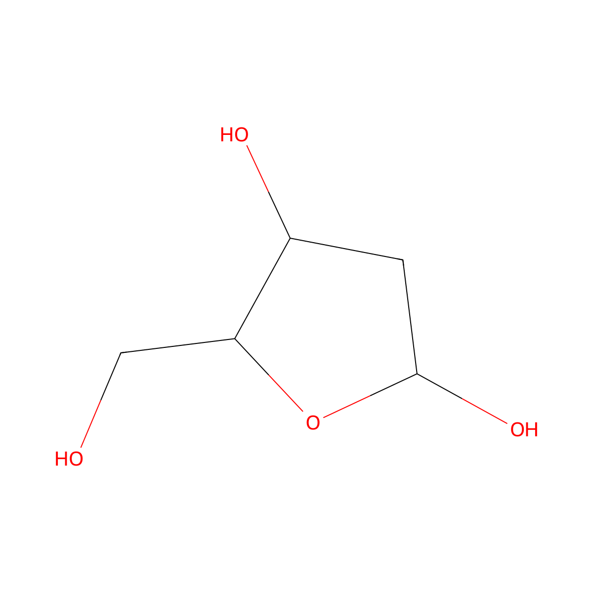 5-(Hydroxymethyl)oxolane-2,4-diol molecular structure, CAS 1643373-32-3