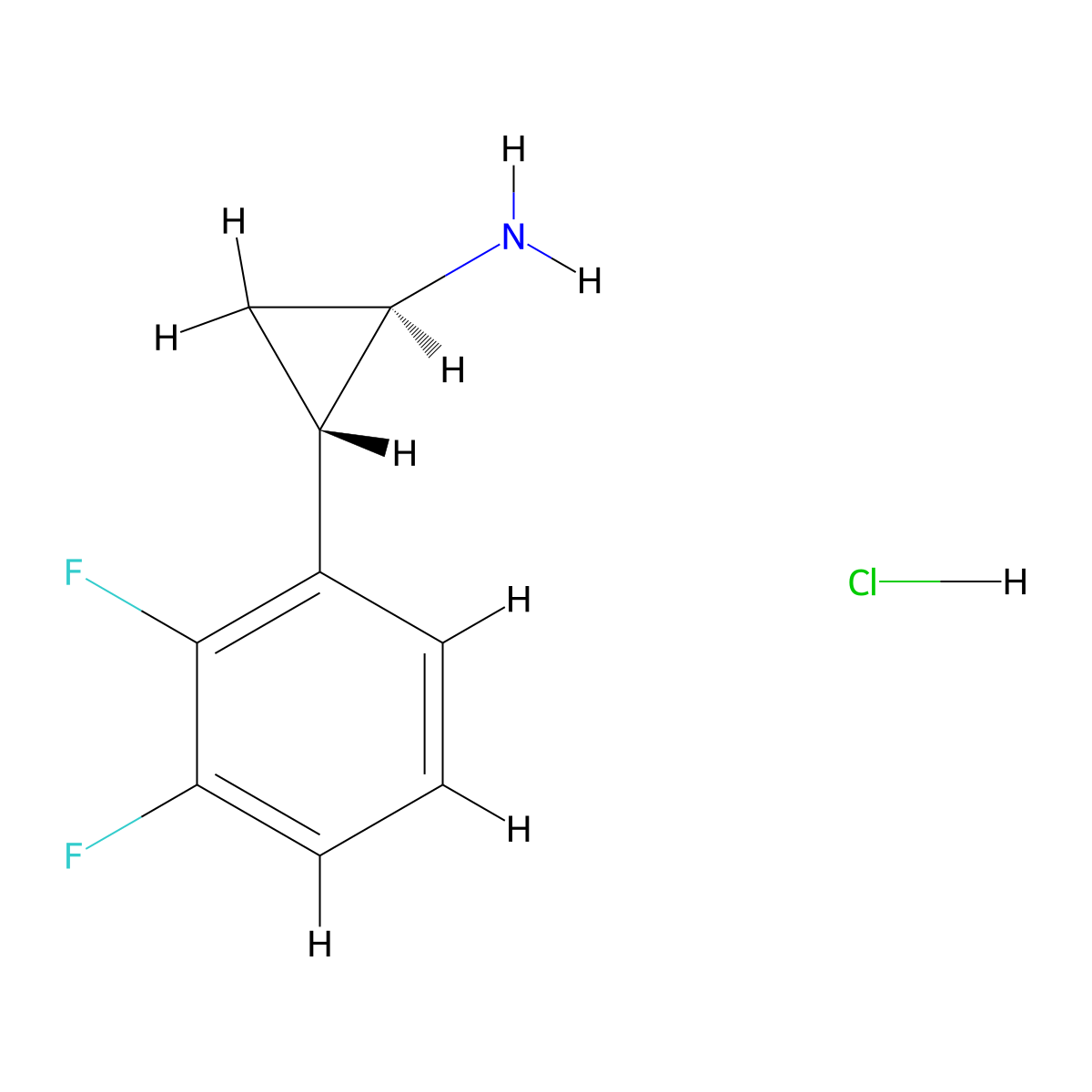 rac-(1R,2S)-2-(2,3-difluorophenyl)cyclopropan-1-amine hydrochloride molecular structure, CAS 1643378-59-9