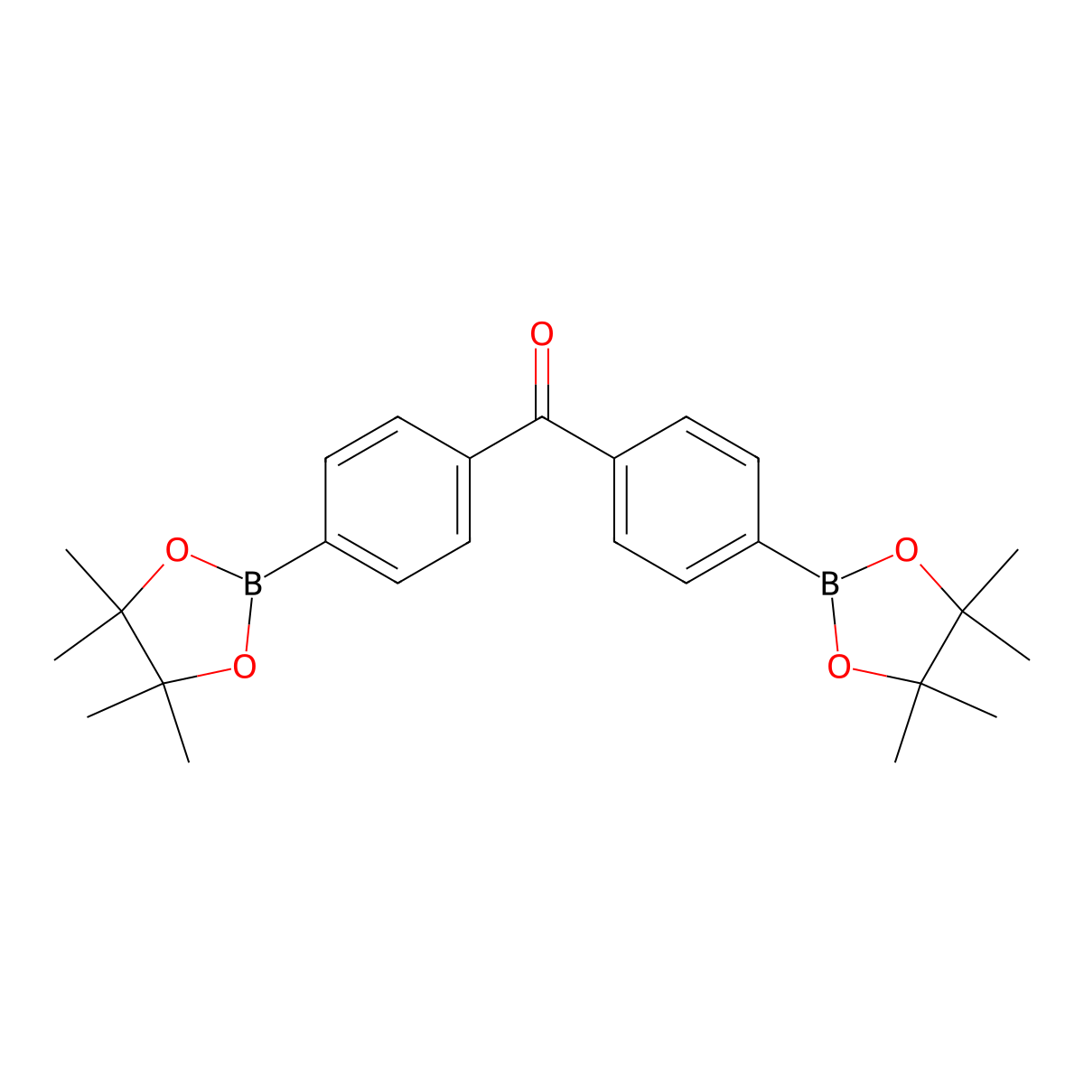Bis(4-(4,4,5,5-tetramethyl-1,3,2-dioxaborolan-2-yl)phenyl)methanone molecular structure, CAS 1643382-78-8