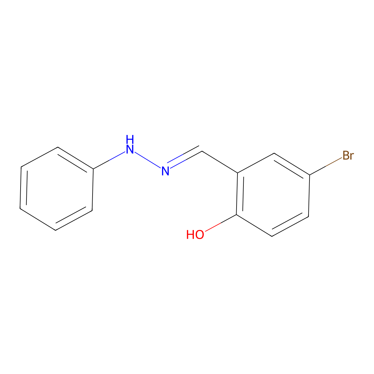 4-Bromo-2-[(phenylhydrazinylidene)methyl]phenol molecular structure, CAS 16434-83-6