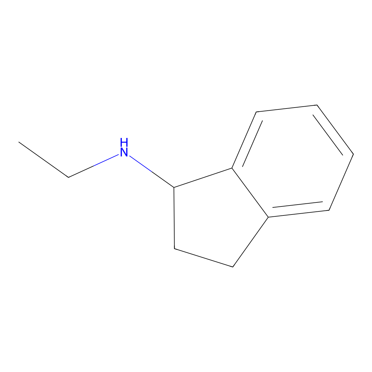 N-ethyl-2,3-dihydro-1H-inden-1-amine molecular structure, CAS 164341-13-3