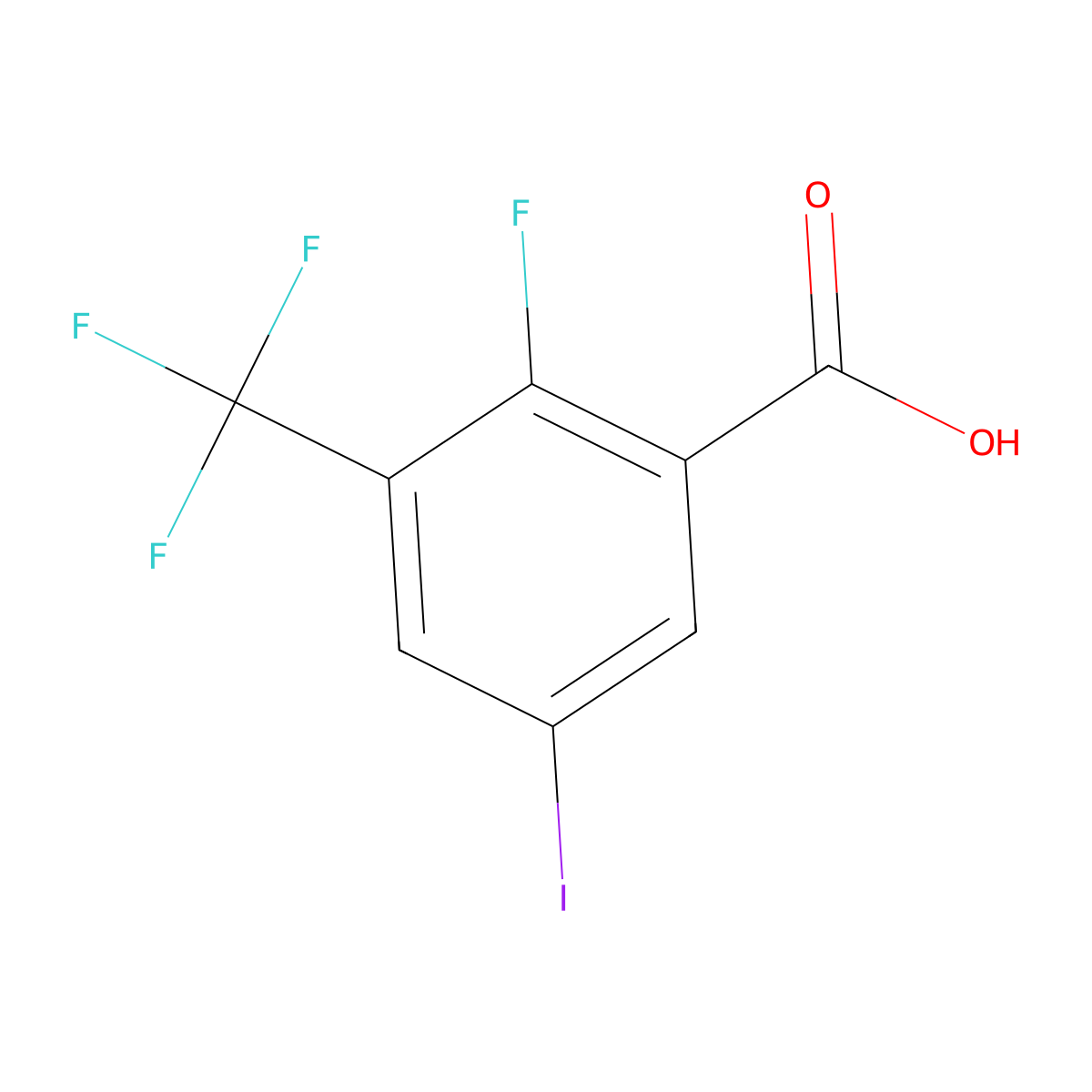 2-Fluoro-5-iodo-3-(trifluoromethyl)benzoic acid molecular structure, CAS 164341-21-3