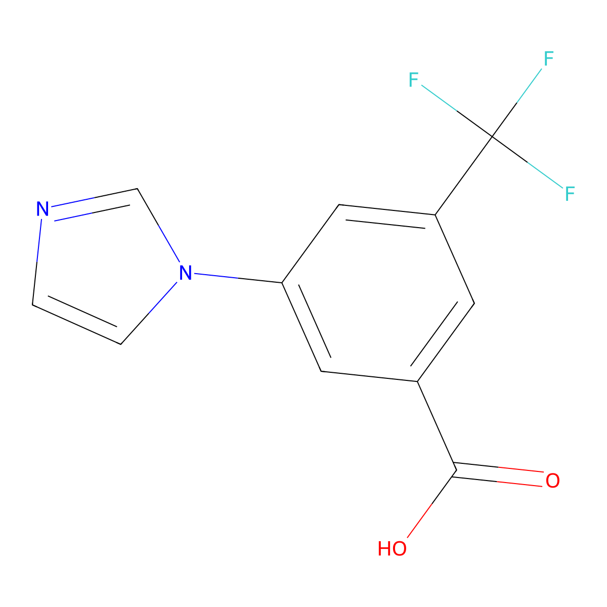 3-(1H-Imidazol-1-YL)-5-(trifluoromethyl)benzoic acid molecular structure, CAS 164341-38-2