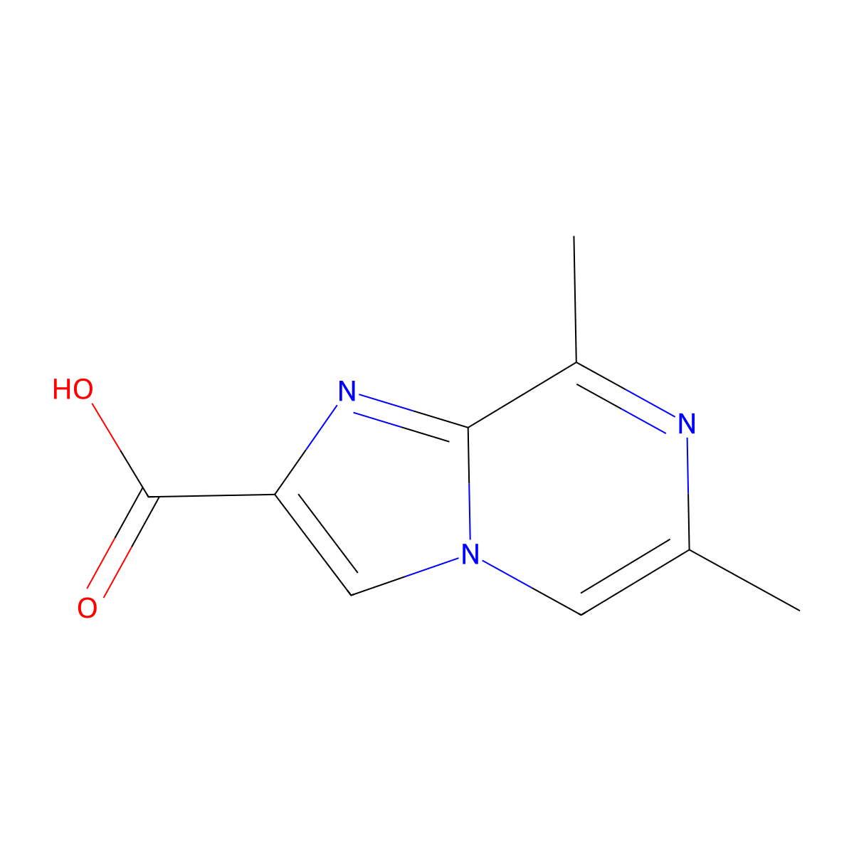 6,8-Dimethylimidazo[1,2-a]pyrazine-2-carboxylic acid molecular structure, CAS 1643412-33-2