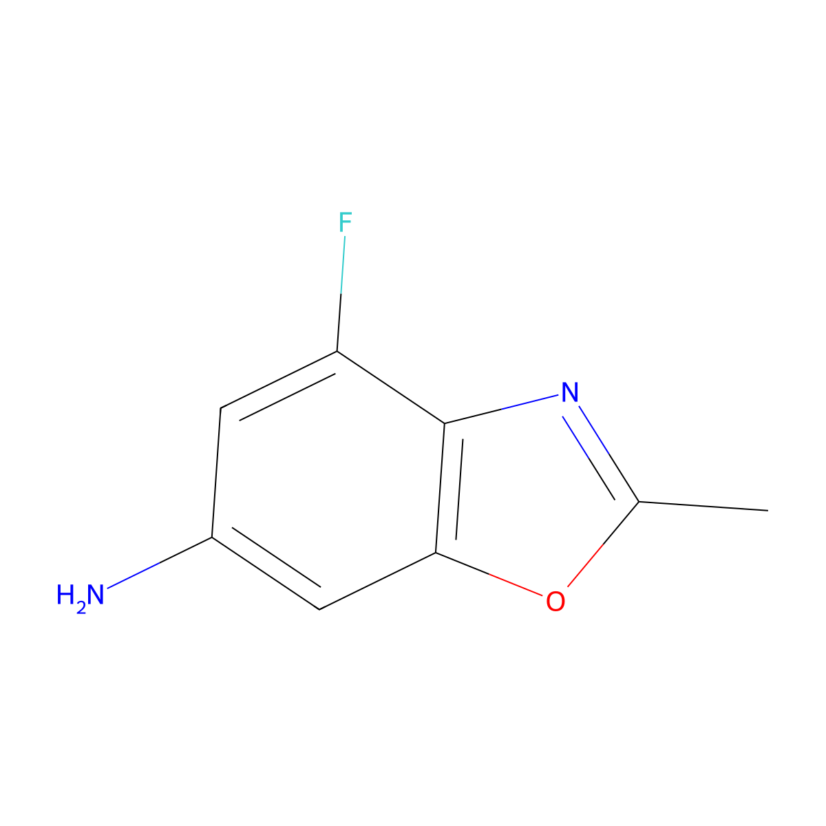 4-Fluoro-2-methyl-1,3-benzoxazol-6-amine molecular structure, CAS 1643412-35-4