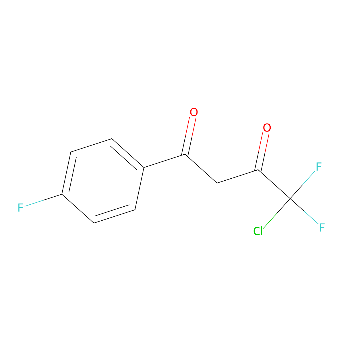4-Chloro-4,4-difluoro-1-(4-fluorophenyl)butane-1,3-dione molecular structure, CAS 164342-74-9