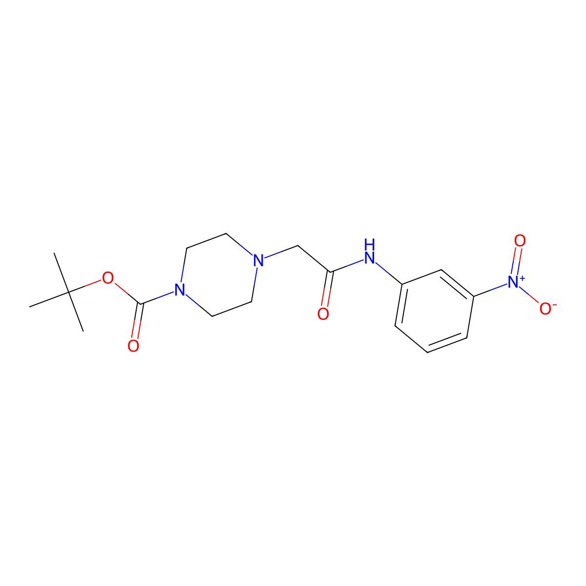 Tert-butyl 4-[2-(3-nitroanilino)-2-oxoethyl]piperazine-1-carboxylate molecular structure, CAS 1643431-32-6
