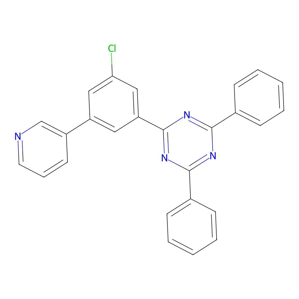 2-[3-Chloro-5-(3-pyridinyl)phenyl]-4,6-diphenyl-1,3,5-triazine molecular structure, CAS 1643448-24-1