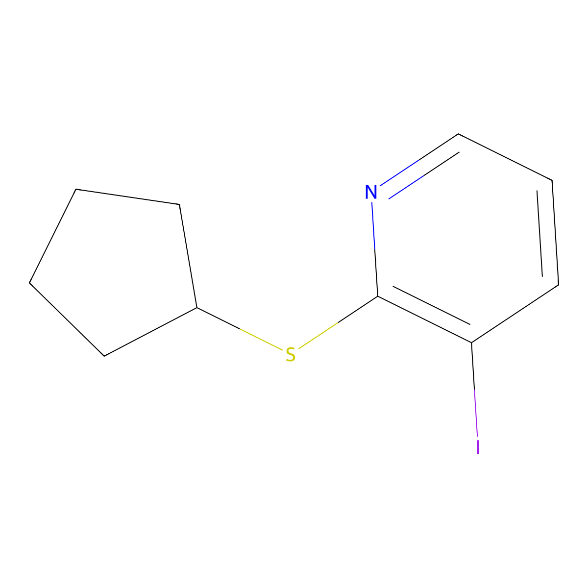 2-Cyclopentylsulfanyl-3-iodo-pyridine molecular structure, CAS 1643457-06-0