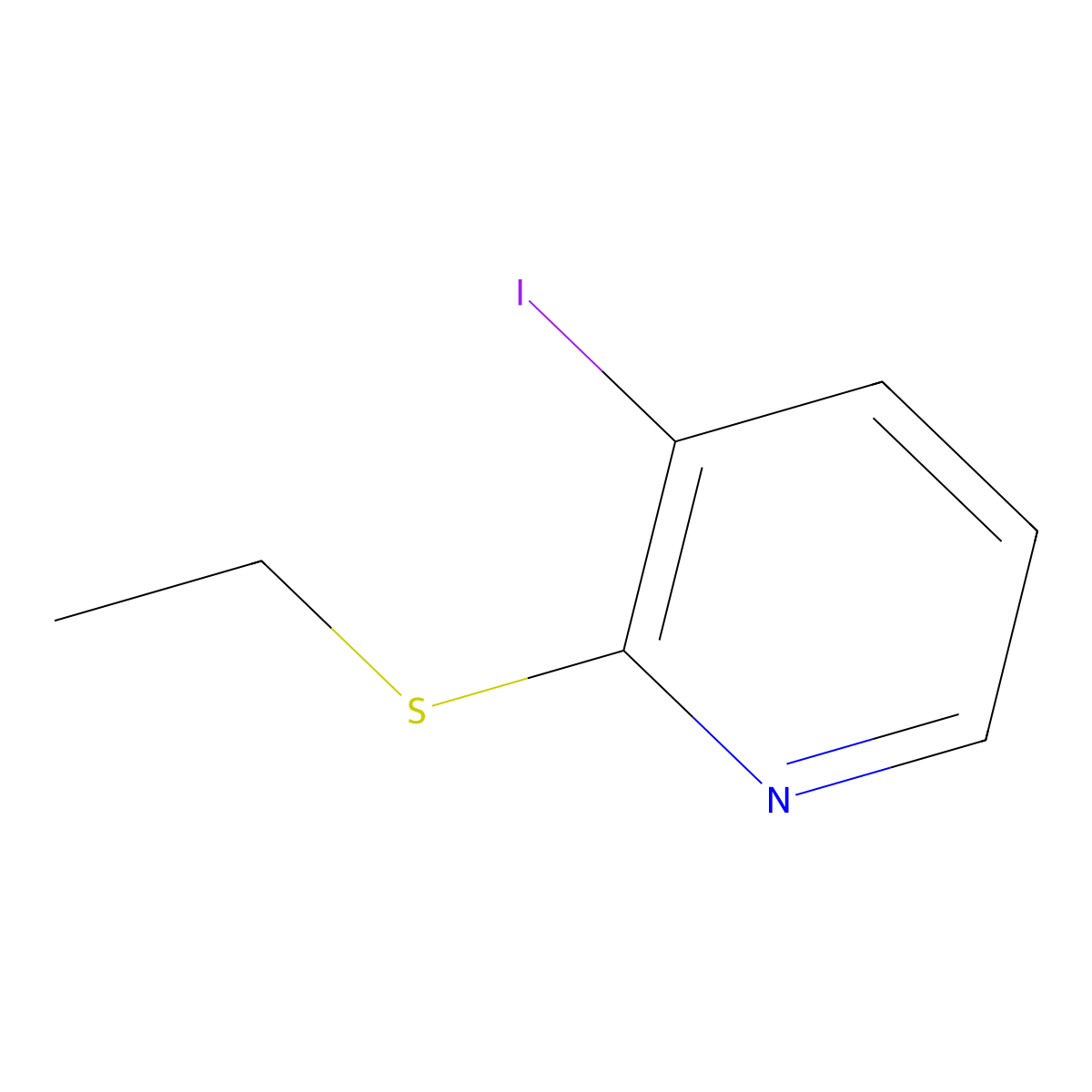 2-Ethylsulfanyl-3-iodo-pyridine molecular structure, CAS 1643458-43-8