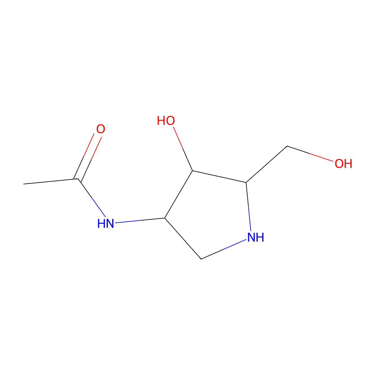 N-[(3R,4R,5R)-4-Hydroxy-5-(hydroxymethyl)-3-pyrrolidinyl]-acetamide molecular structure, CAS 1643459-95-3